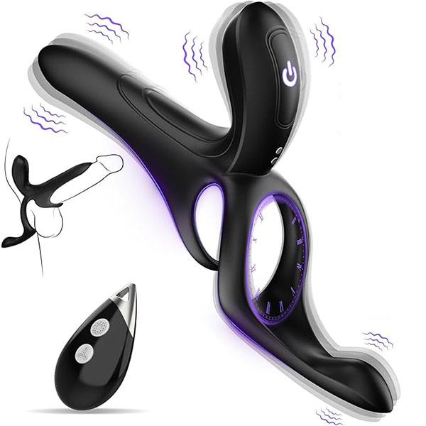 Vibrating Cock Ring Adult Toys Male Remote Control Penis Vibrator with 9 Vibrations for Female Clitoral G-spot Stimulation Sex Toys
