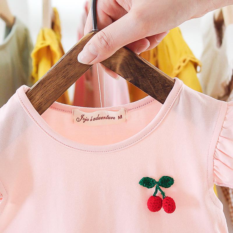 Baby Girl Summer Short-sleeved Dress Clothes cotton Stitching Embroidery Yarn Foreign Girl princess dresses