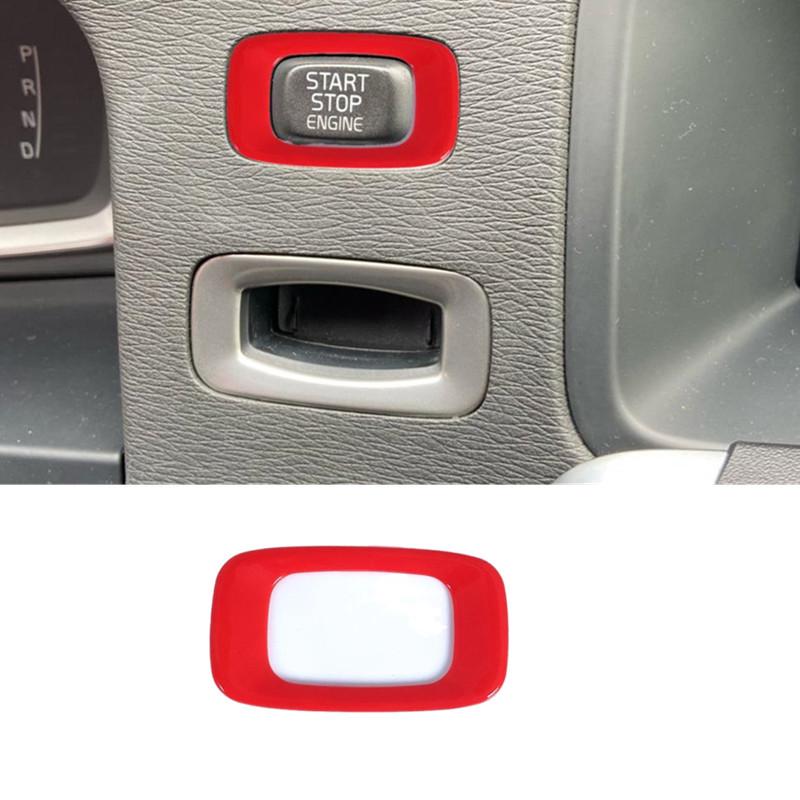 Auto-Motor-Start-Stop-Abdeckungsrahmen-Trim-Aufkleber passend für Volvo V40 V60 S60 XC60 S80 V50 V70 XC70 Auto-Innenraum