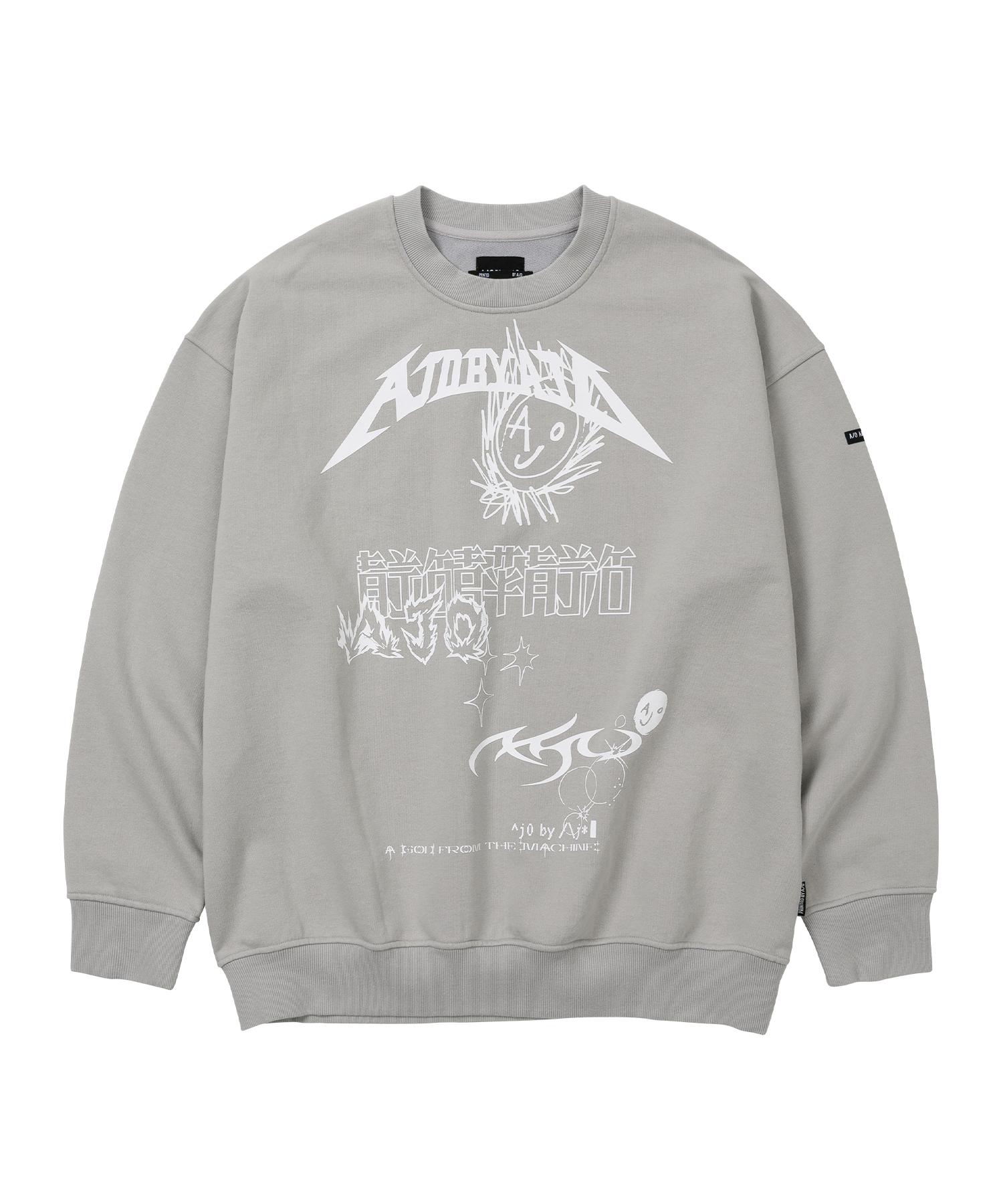 Azo By Azo [Pba] Ajolica Collage Sweatshirt [Grey] Relaxed (L)