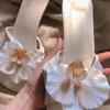 Fashion The New Summer Style of One-line Flip-flops with A Unique and Exquisite Floral Style and Fairy-like Slim Heels Is Full of Charm
