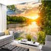 Tapete für Wände Flussblick Sonnenuntergang 3D Wandbild Wohnzimmer TV Wandbild Tapete