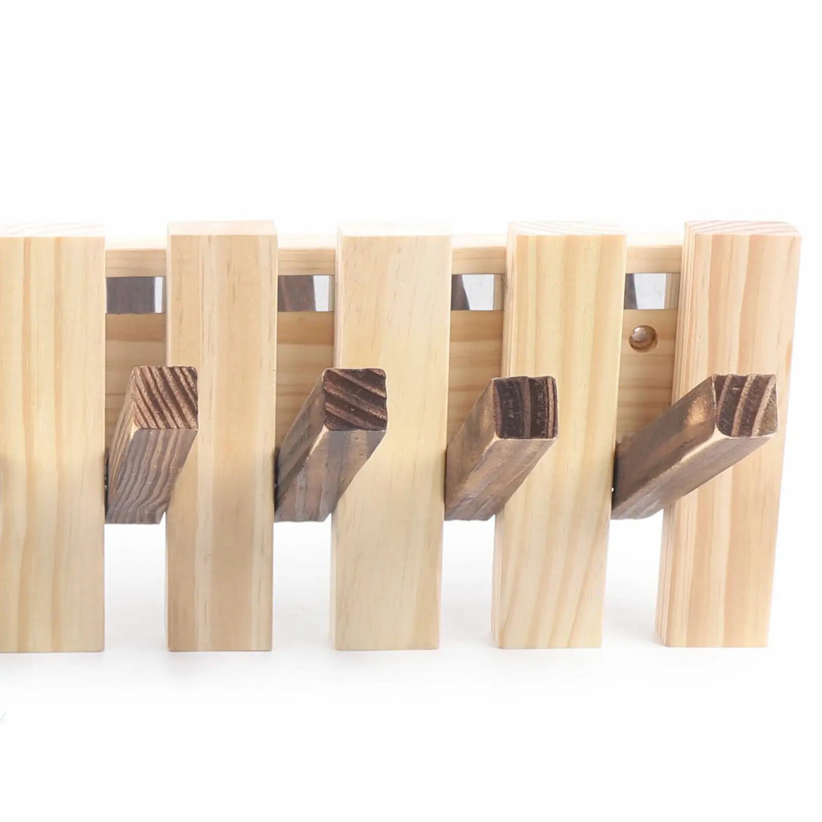 Деревянная настенная вешалка для одежды с откидными крючками экономящая место органайзер для одежды United States 15600₽