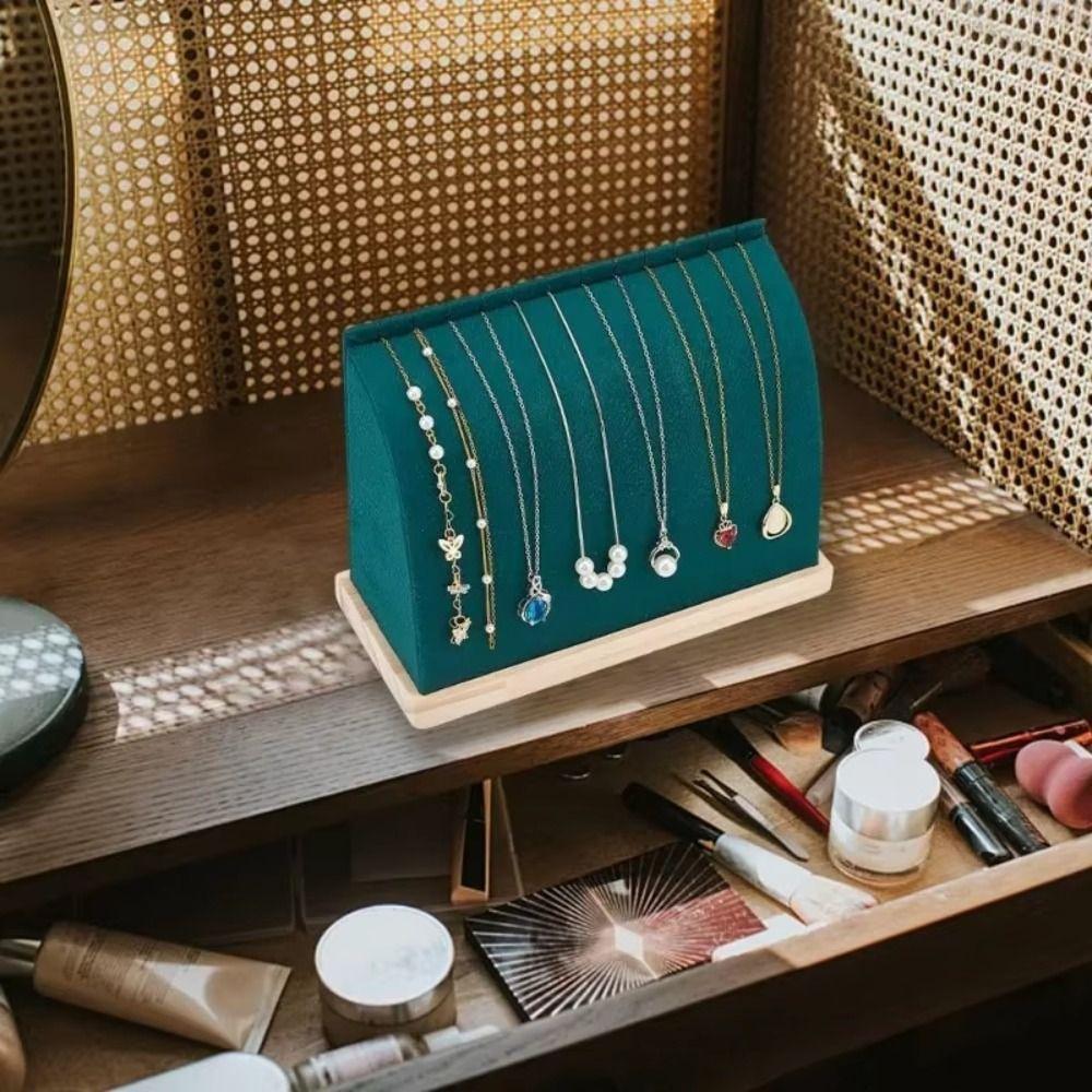 Solid Wood Base Jewelry Storage Rack Fashion Jewelry Display Holder  Choker