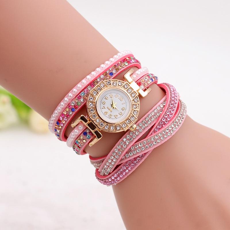 

Wrist Watch Bracelet Stainless Steel Fashion Women Gift Simple Casual Accessory розовый