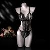 Mesh Hollow Women Lingerie Deep V Neck Lace Sling Nightwear Sweet Lace Bow Bodysuit  Gifts