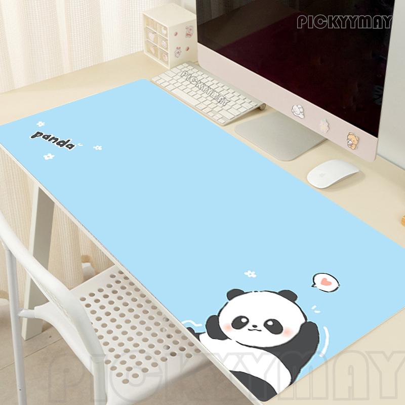 Gamer Mousepad Panda Mouse Pad Large Mouse Mat Green Deskpads Antislip Rubber Desk Rug PC Desk Mats Cute Mousepads xcm