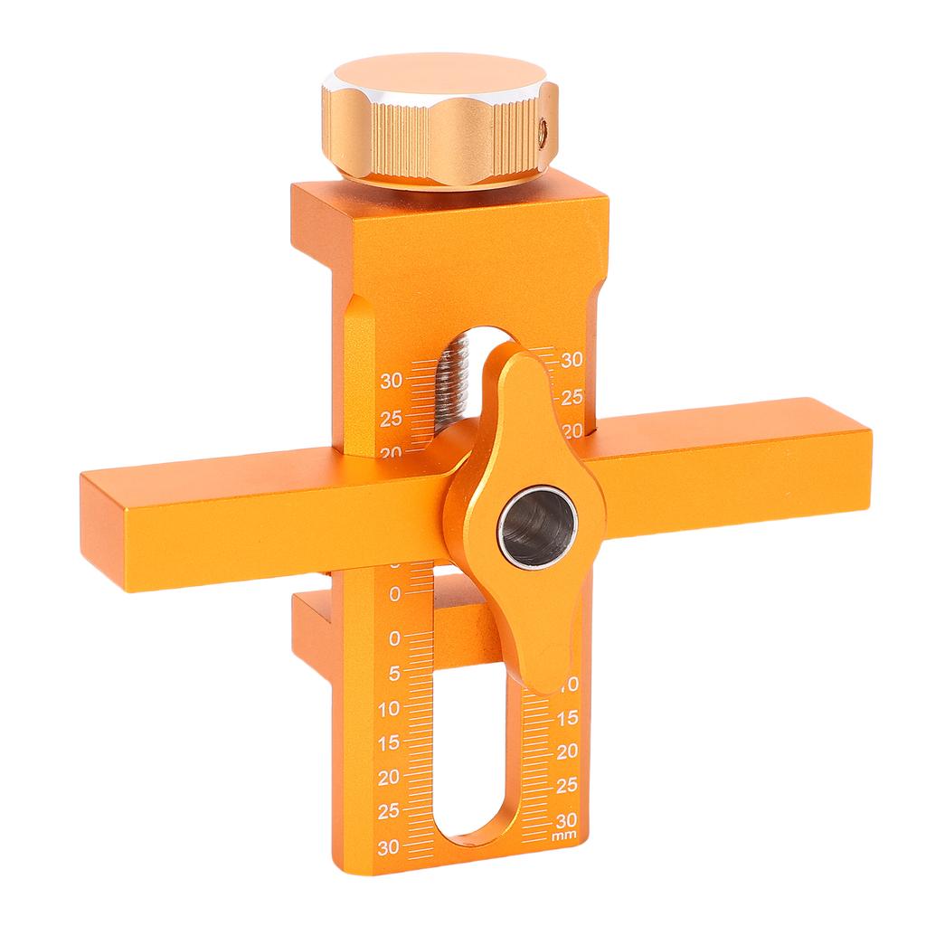 Cabinet Door Mounting Jig Aluminum Alloy Drillable Cabinet Door Positioner with 8mm Drill Bit for Woodworking Projects