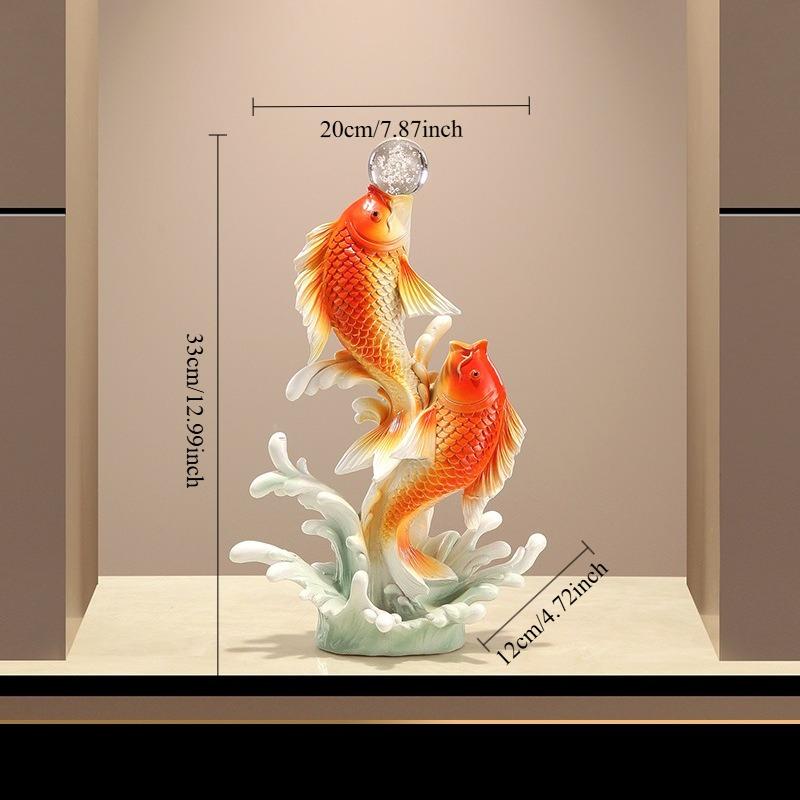 New Chinese Style Wealth Fish Brocade Lithium Fish Ornament Living Room Wine Cabinet Office Decoration Gifts
