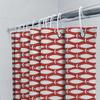 Fish Shower Curtain Red White Pattern Ocean Sea Animal Bathroom Decor Waterproof Modern Coastal Home Textile Washable