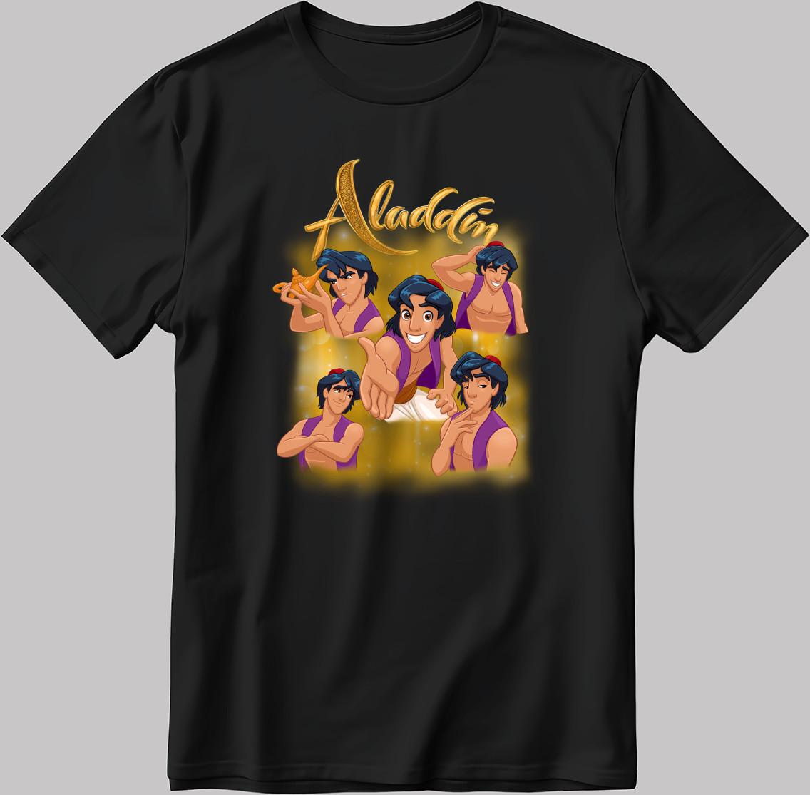 Aladdin Disney Character Short Sleeve W/B Men / Women T Shirt J036 S