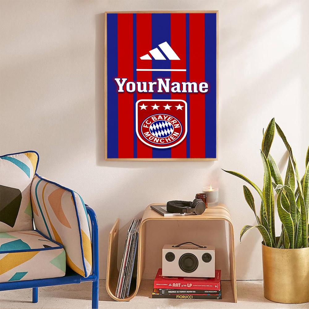 Bayern Munich Customize Your Name Diamond Painting Round Diamond Diy Frameless Holiday Artwork Suitable For Home Office Wall Decoration