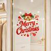 Festive Mirror Decorations Merry Christmas Static Glass Sticker, Window Decals with Bell Wall Stickers Elements, Removable Clings for Home Store