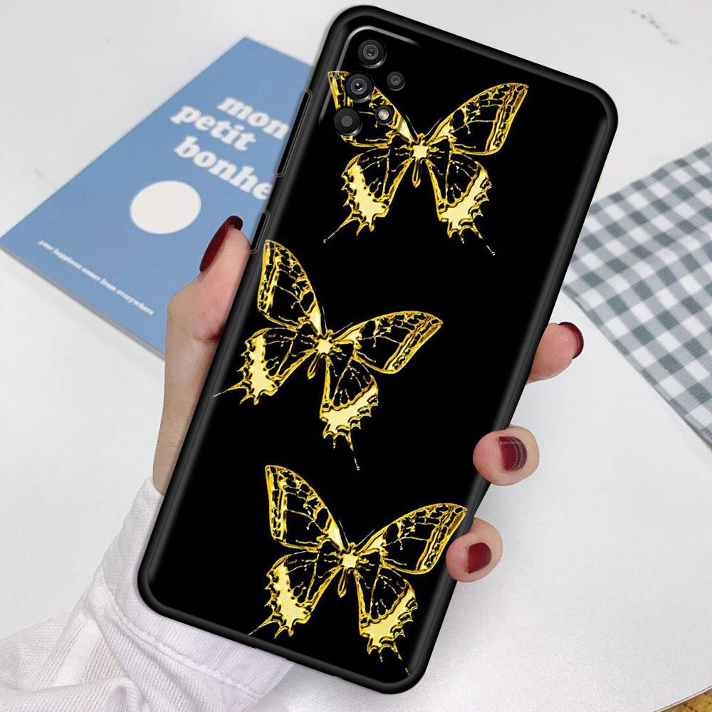 

Чехол для Samsung Galaxy A52 A12 A32 A51 A21s A71 A13 A53 A22 A31 A72 A03 A02s A41 черный чехол для телефона красивая розовая бабочка Samsung A02s