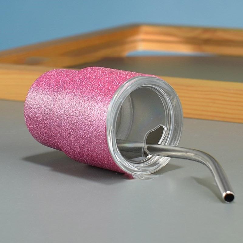 6/10pcs Stainless Steel Vacuum Tumbler Travel Mug With Straw Reusable 3oz Car Cup Small Water Bottle Ice Coffee Cup