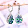 Bright Blue/Green Cubic Zirconia Drop Earrings For Women Chic Design Wedding Bride Ear Accessories Party Fashion Jewelry