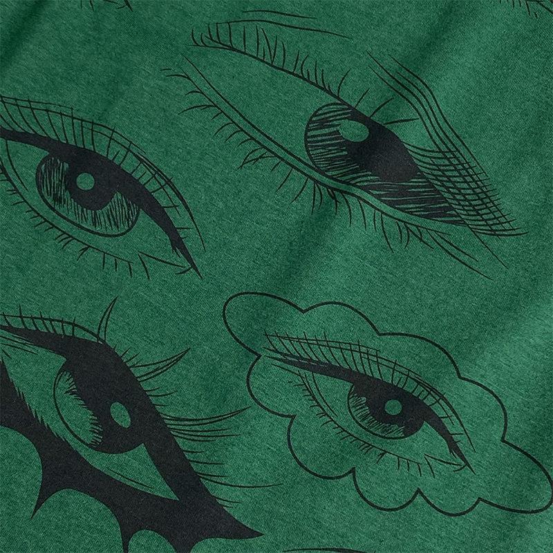 E-girl Casual Y2K Eyes Potištěné Crop Tops Dámské oblečení Móda Tenká vesta bez rukávů Cool Girls Vintage Tanka Tričko Streetwear