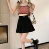 2024 College-Stil Petite High Waist A-Linien Plissee Midi Fishtail Rock