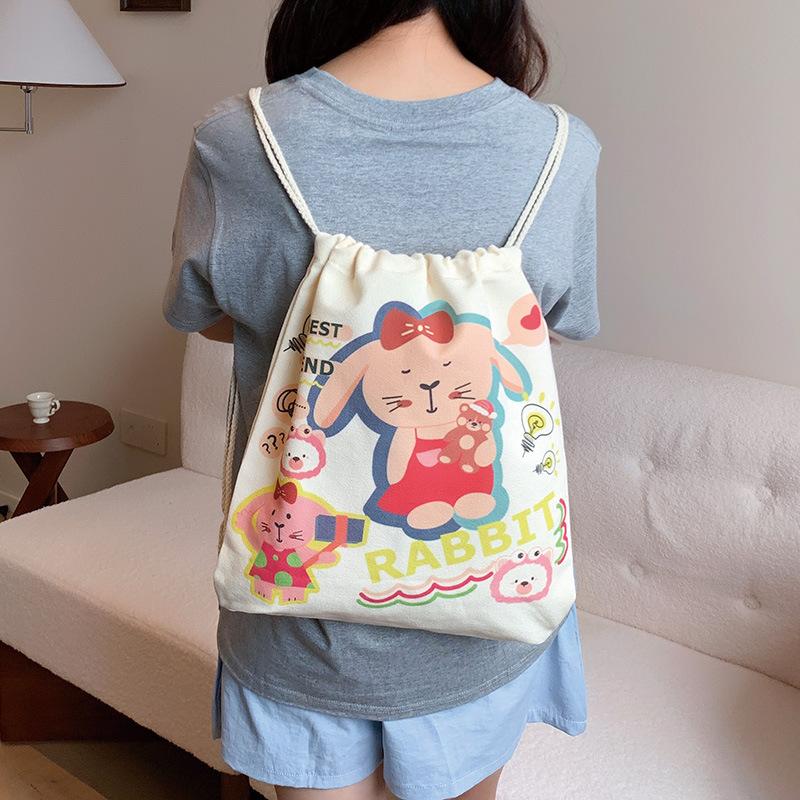 Backpack, Cute Animal Print Bag, Women's Backpack, Canvas Bag, Student Bag, Work Bag