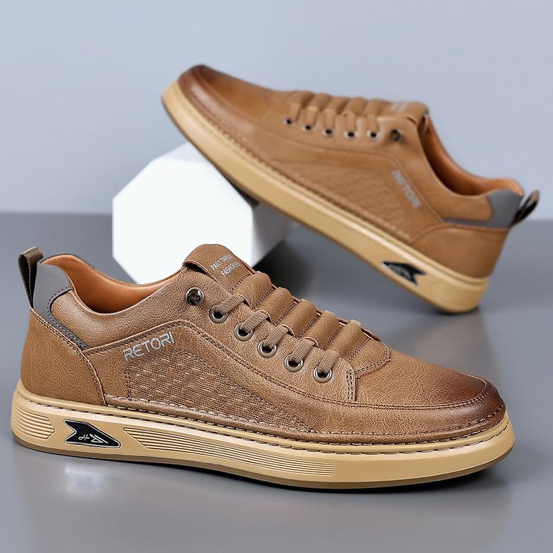 Board Shoes Men's Shoes Sports Casual Leather Shoes Men's Soft-soled Work Shoes Tide 2025