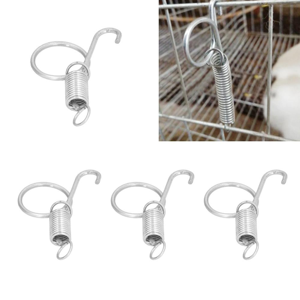 20 Stück Edelstahl Federhaken Silber Langlebig Stall Zuchtrahmen Haken Zugring Halterung Profil Elastisches Teleskopdesign