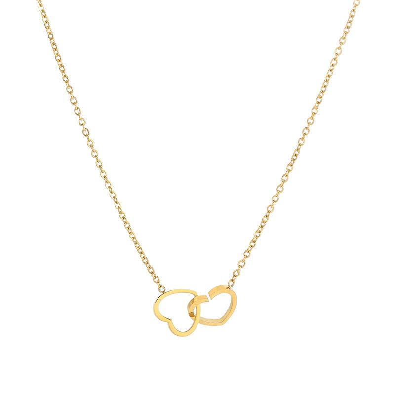 Heart-Shaped Necklace Light Luxury Niche Design Sense Necklace Female Collarbone Chain Female Titanium Steel Temperament With Jewelry Does Not Fade