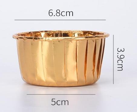 Golden Muffin Cups 50 Pcs