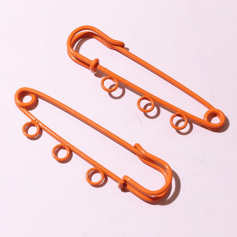 10pcs 50x16mm Safety Pins Brooch Metal Sewing Pins Clothes Pins with 3/5 Loops for Tags DIY Crafts Jewelry Making Findings