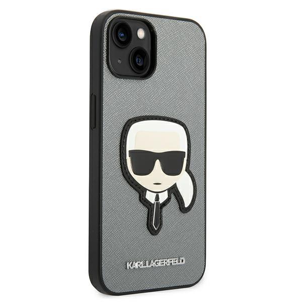 Karl Lagerfeld Klhcp14Ssapkhg Iphone 14 / 15 / 13 6,1 Srebrny/Silver Hardcase Saffiano Karl`s Head Patch