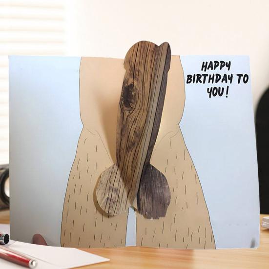 Pop Up Dick Birthday Card Funny 3D Popup Birthday Gift Hilarious Greeting Card Sexy Valentine's Day Card for Husband Dad