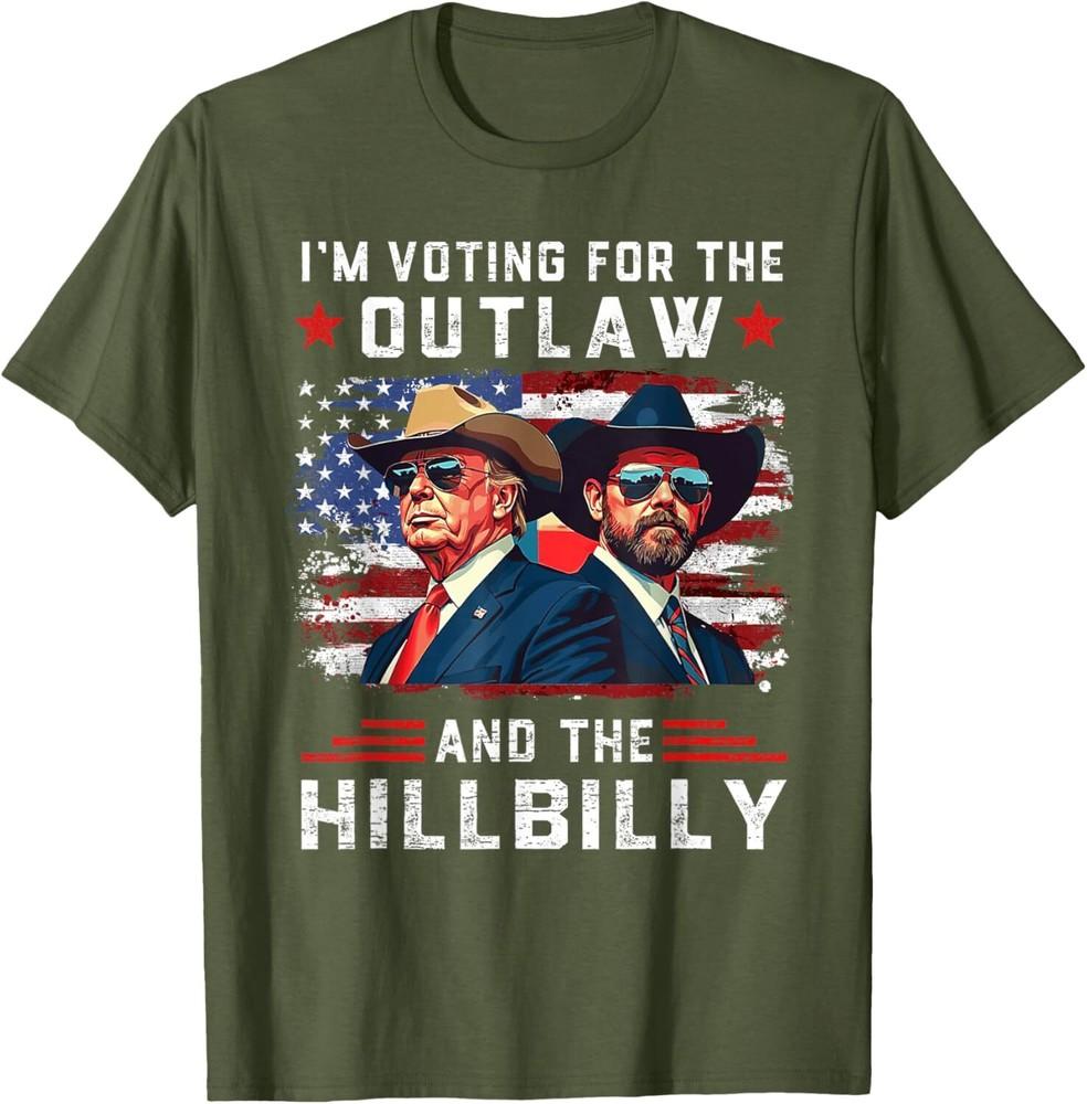 I'm Voting For The Outlaw And The Hillbilly Trump Vance 2024 Unisex T-Shirt