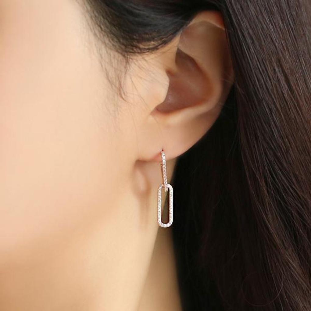 OST Rose Gold Cubic Clip Earrings OTE120402QPW
