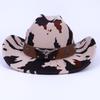 New Western Cowboy Hat Autumn And Winter Big Eaves Cow Pattern Woolen Top Hat Tibetan Retro Jazz Hat Sun Hat