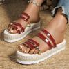 New large-size women's cool slippers summer versatile wedge heels women's platform loose shoes