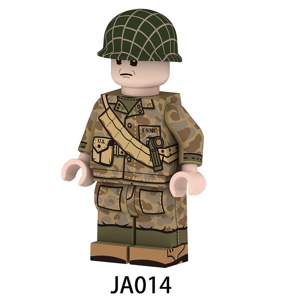 Minifigures JA009-014 Marine Corps, USMC Camouflage Military Soldier Building Blocks Toys for Kids