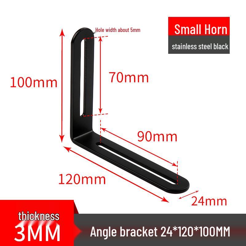 Stainless Steel 90° Movable L-Shaped Corner Bracket with Long Hole for Shelf Support