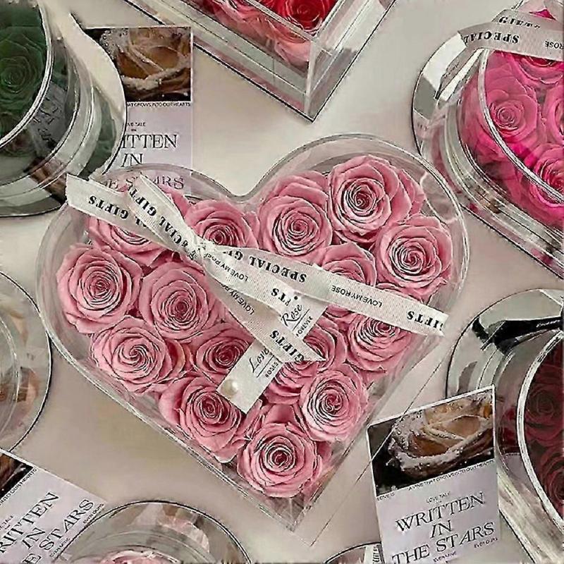 Clear Heart Shaped Plastic Container Transparent Valentine Present Flower Box for Valentine Packaging