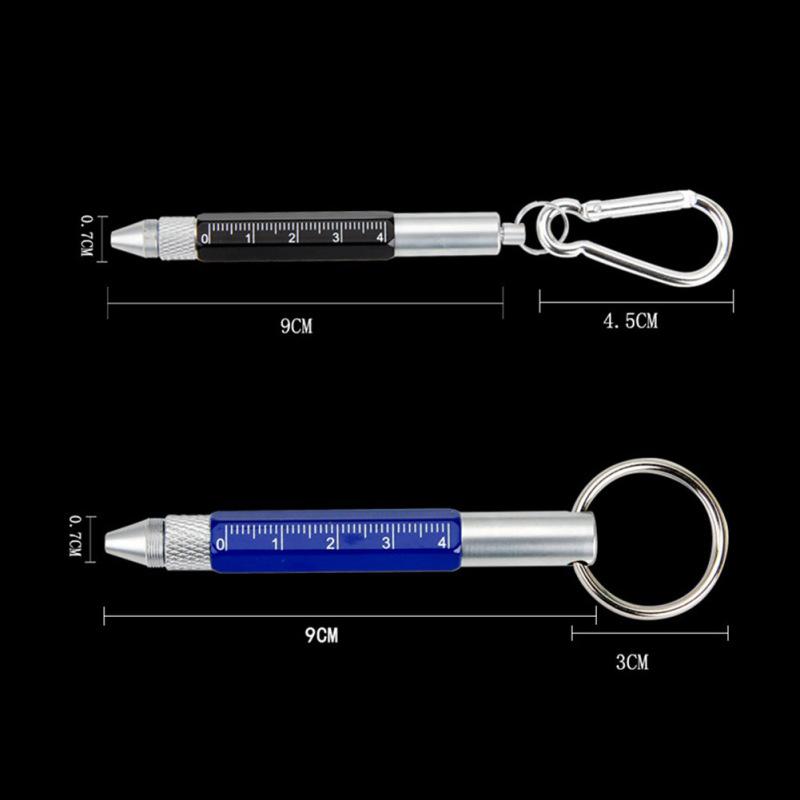 Multifunction Tool Pen Six-in-One Metal Pen Screwdriver Hexagonal Touch Screen Carabiner Small Scale