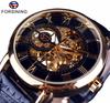 3d logotipo design oco gravura preto caso de ouro couro esqueleto relógios mecânicos masculino marca luxo heren horloge