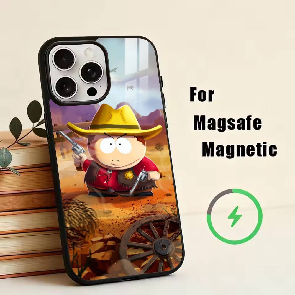 C-Cartoon S-Souths P-Park Phone Case For iPhone17,16,15,14,13,12,11 Plus,Pro Magnetic with Magsafe Wireless Charging