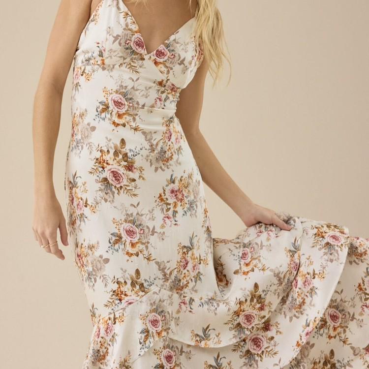 

Платье-камзол с принтом Сад Моне с поясом на талии и открытой спиной, широкий подол XS