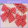 Red And White Diagonal Stripe Bow Pendant For Holiday Tree Ornaments