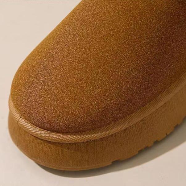 Dicksohlige Anti-Rutsch-Schneestiefel für Damen im Winter Warme Brotschuhe mit zusätzlichem Samt und dicker Baumwolle Schuhe für einen Fuß