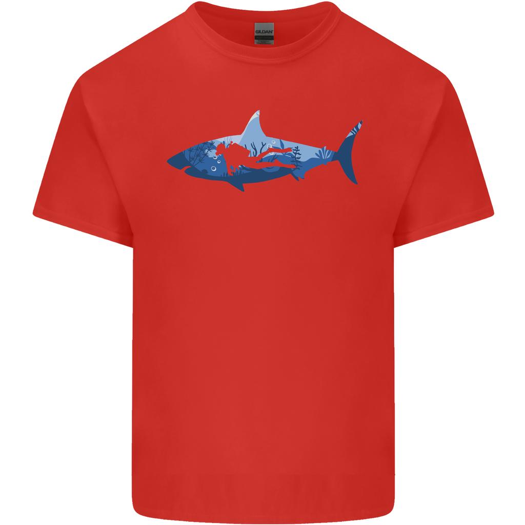 Great White Shark Scuba Diver Diving Unisexs Light Cotton TShirt