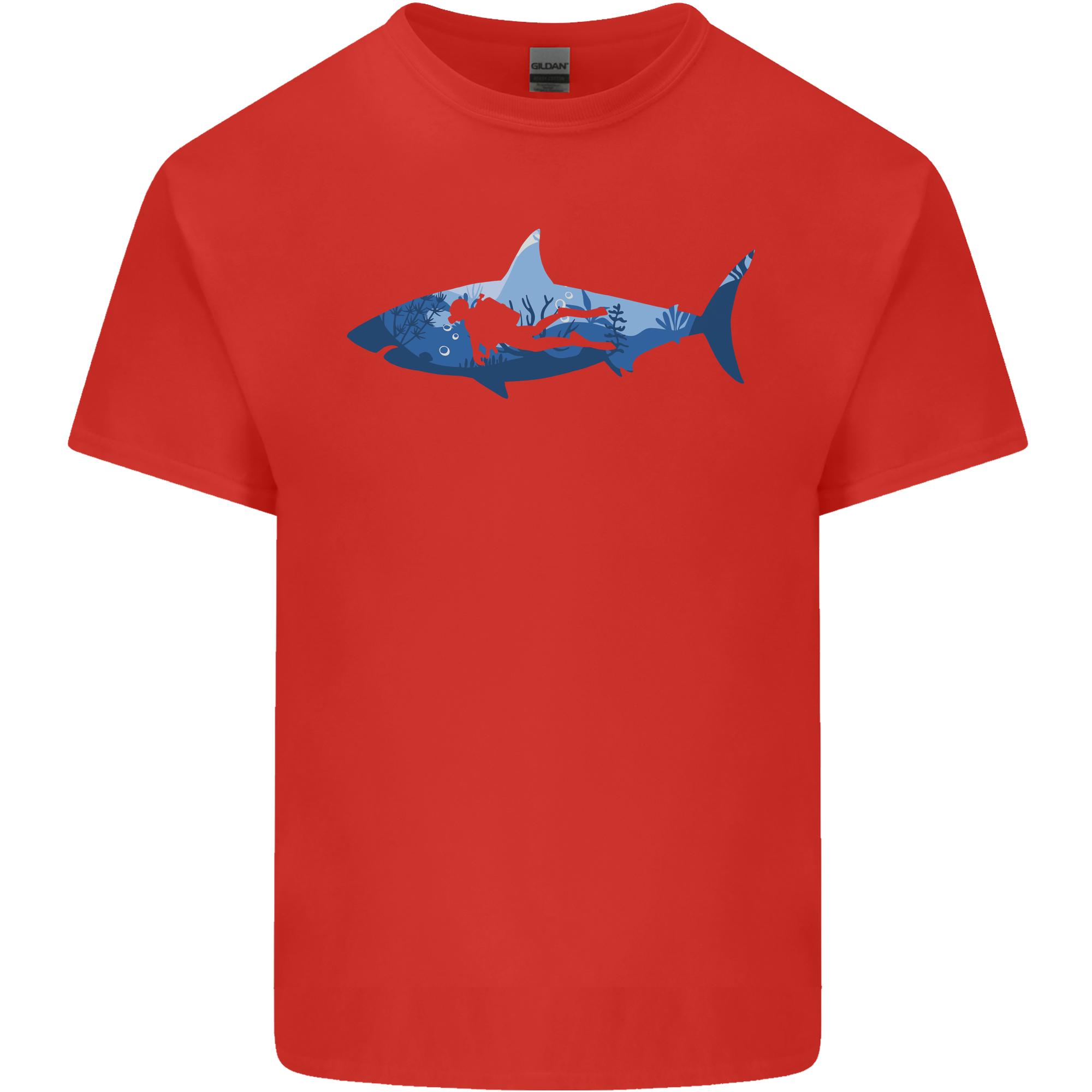 Great White Shark Scuba Diver Diving Unisexs Light Cotton TShirt S
