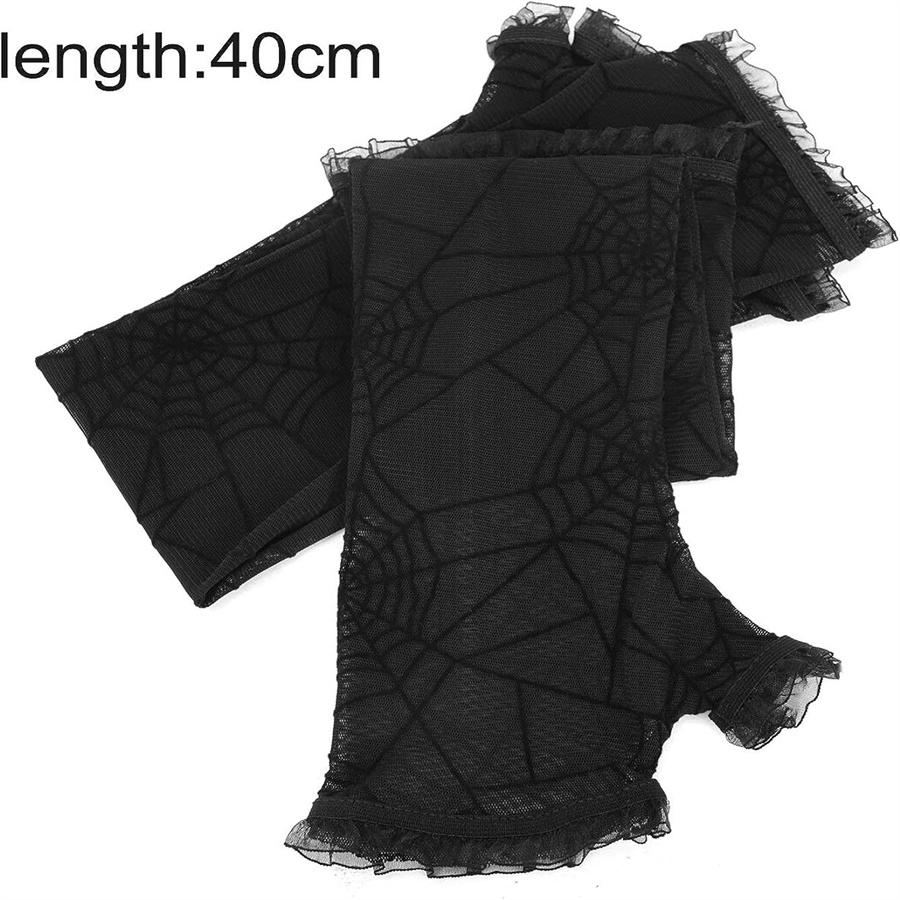 Halloween Spider Web Mesh Arm Sleeves Fingerless Gloves Gothic Spider Web Mesh Arm Sleeves