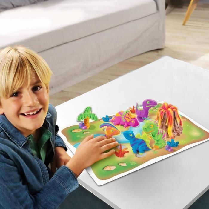 LEXIBOOK - Kit de dinosaures en pâte à modeler malléable et fluorescente