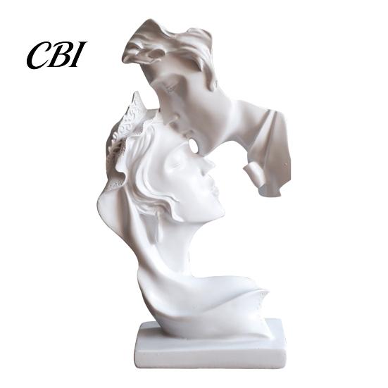 Minimalist Art Piece Couples Kiss Sculpture, Abstract Couple Sculpture Home Decor, Resin Face Statue Decoration, Romantic Used for Decoration Wedding