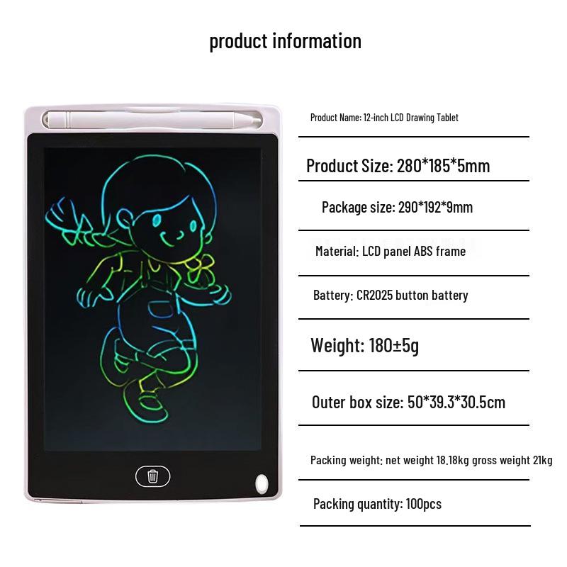 Children's LCD Writing & Drawing Board: 8.5-16 inch, Landscape & Portrait, Magnetic Doodle Pad