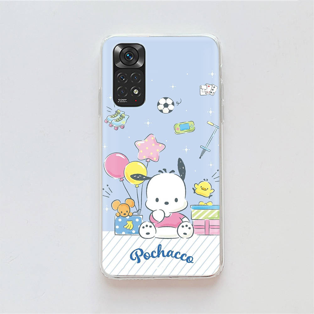 KT75 Niedliche Pochacco Hülle für Samsung A04 A14 A23 A34 A54 M23 M33 M52 M53 Realme 10 9 C30S C35 C55 VIVO Y02S Y21 Y33S Y51 X80 Pro Klare Hülle